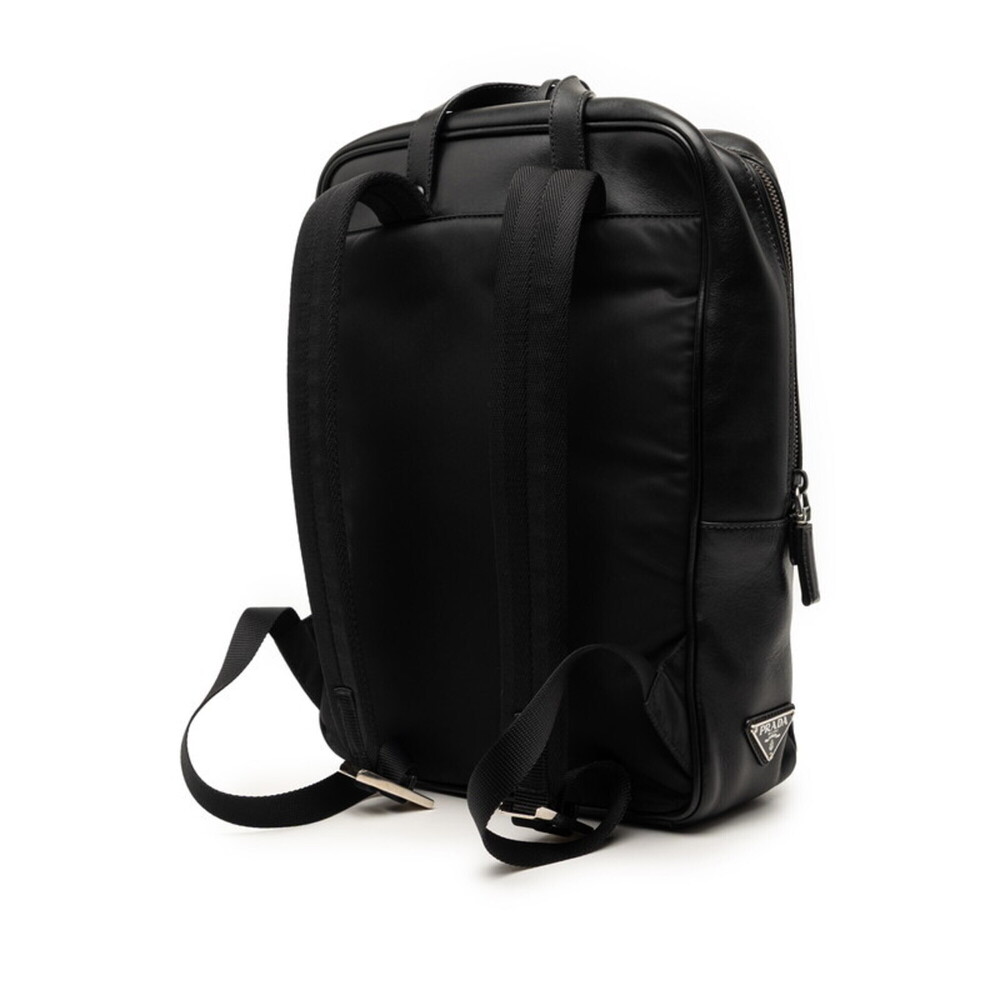 Prada Triangle Logo Plate Comic Print Backpack, Black Multicolor Leather Nylo... - Picture 2 of 5